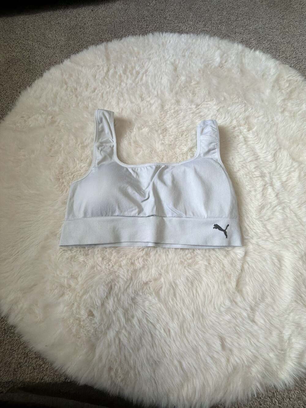 Puma Women's Seamless Athletic Sports Bra White Size XL